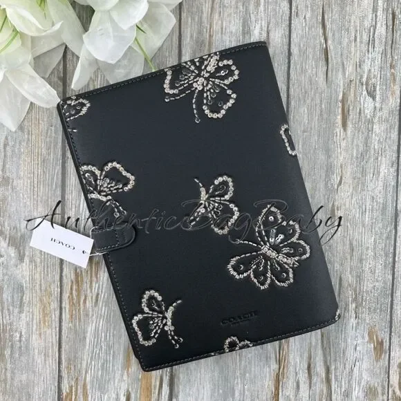 Coach Butterfly Notebook in Smooth Leather Limited Bag Purse Sequins - Picture 5 of 5